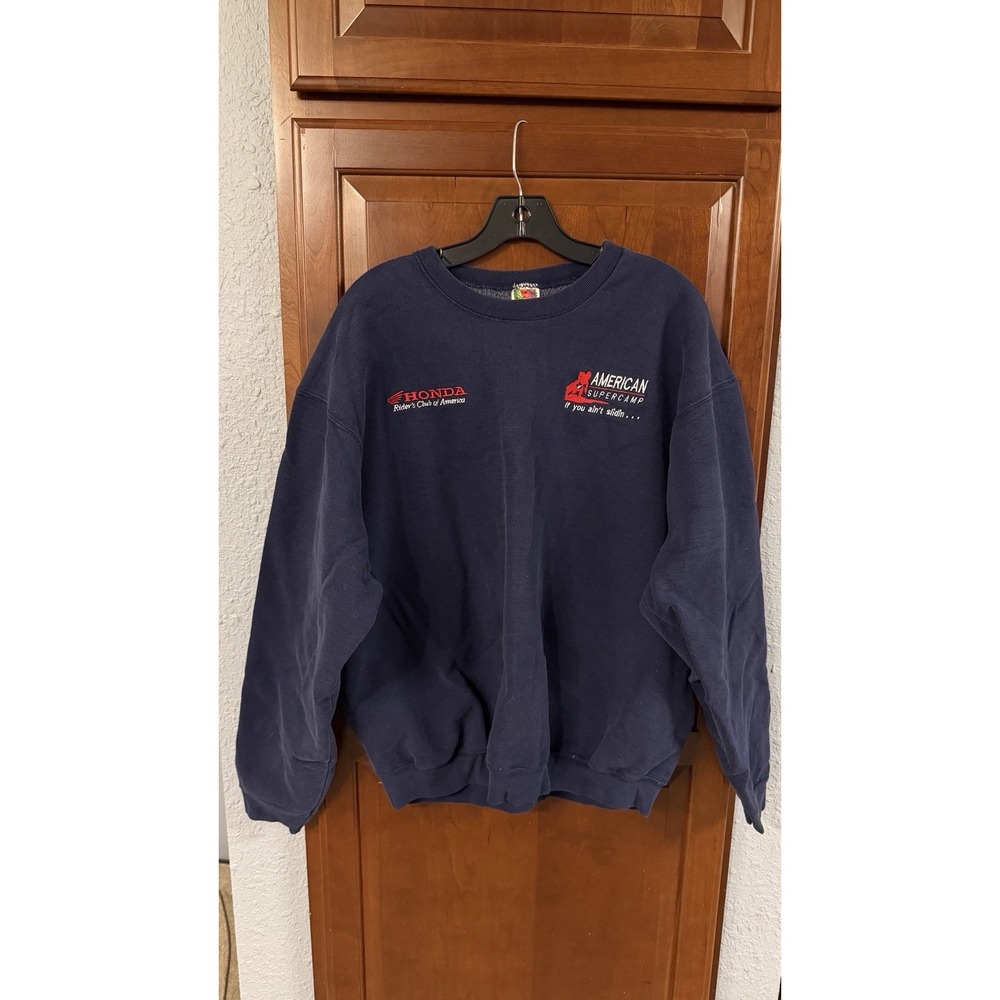 Vintage Honda Riders Club Of America Blue XL Sweatshirt "If You Ain't Ridin"